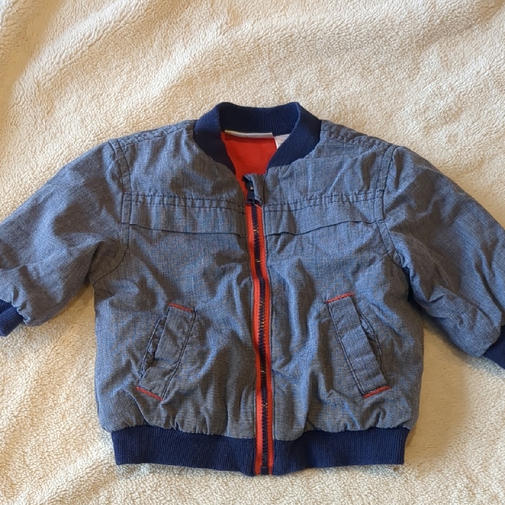 First Impressions Blue and Red Kids Puffer Jacket